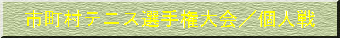 市町村テニス選手権大会 （個人戦）